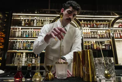 HOUSTON, TEXAS - OCTOBER 22: Moon, a newly opened bar, is photographed in Houston on Wednesday, Oct. 22, 2025. (Raquel Natalicchio/Houston Chronicle via Getty Images)
