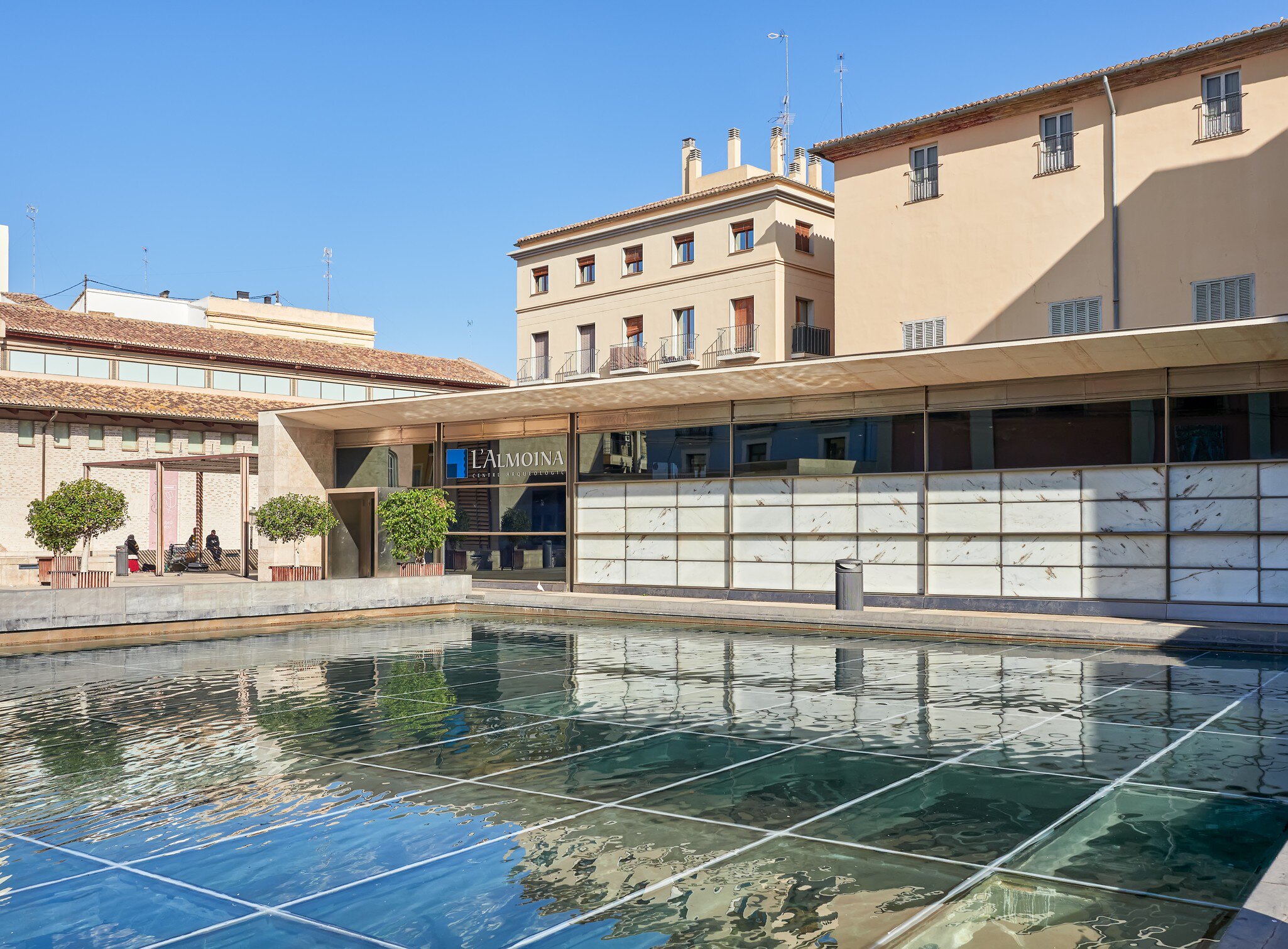 Exterior view of the Centro Arqueológico de L’Almoina in Valencia, Spain.