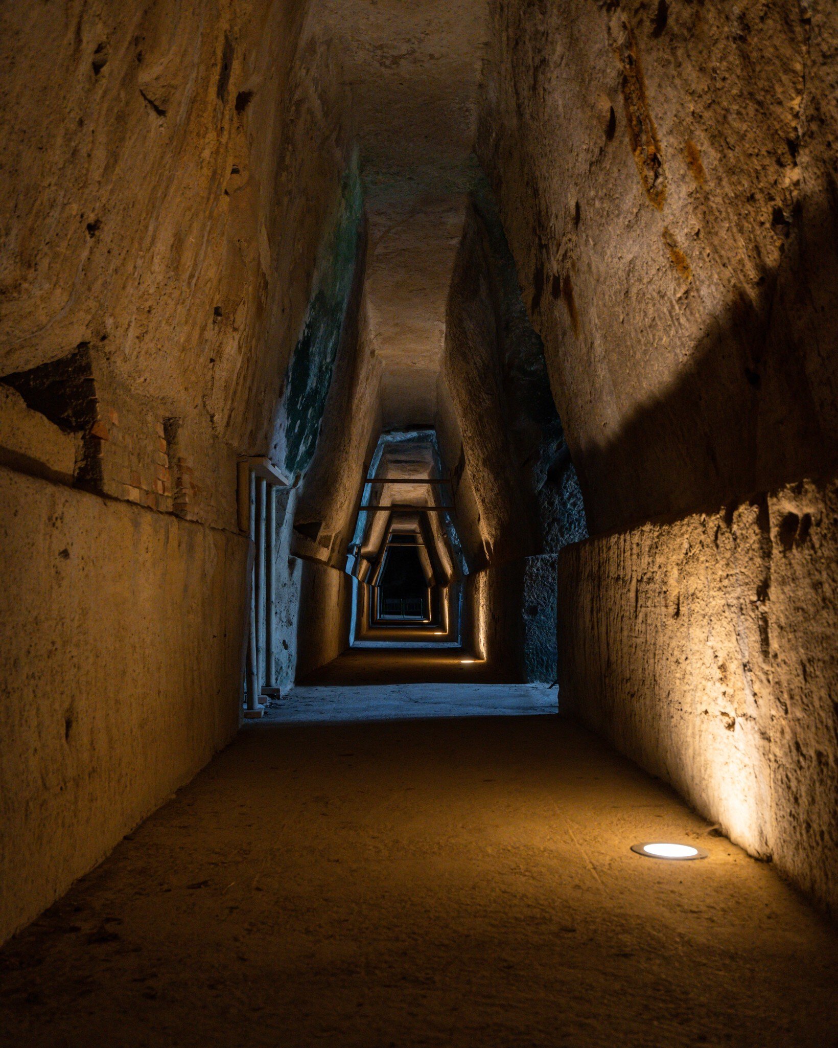 View of the Antro della Sibilla Cumana (Cave of the Cumaean Sibyl) in the Parco Archeologico di Cuma near Naples, Italy.
