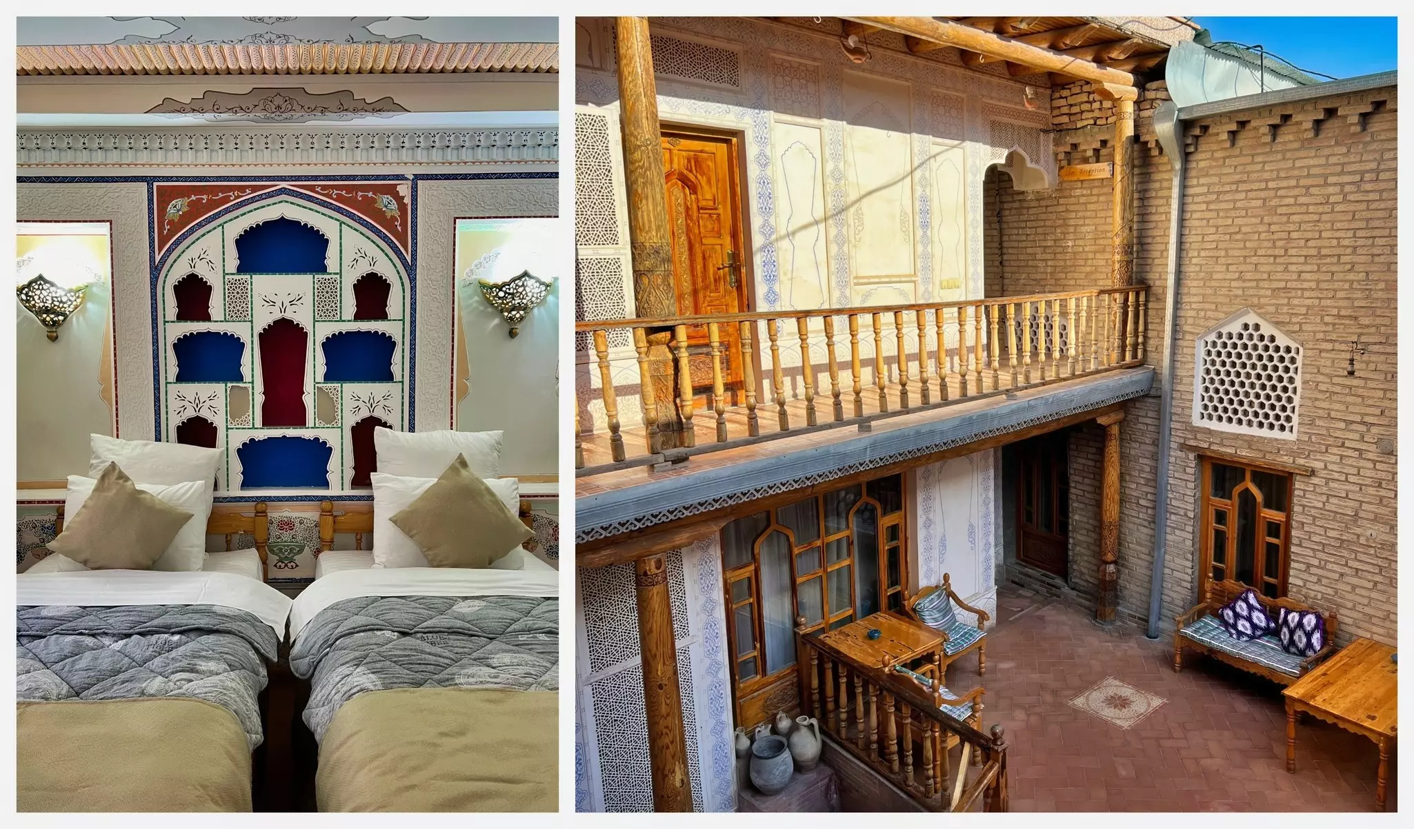 The interiors and courtyard of Bukhara Hotel © Benedetta Geddo