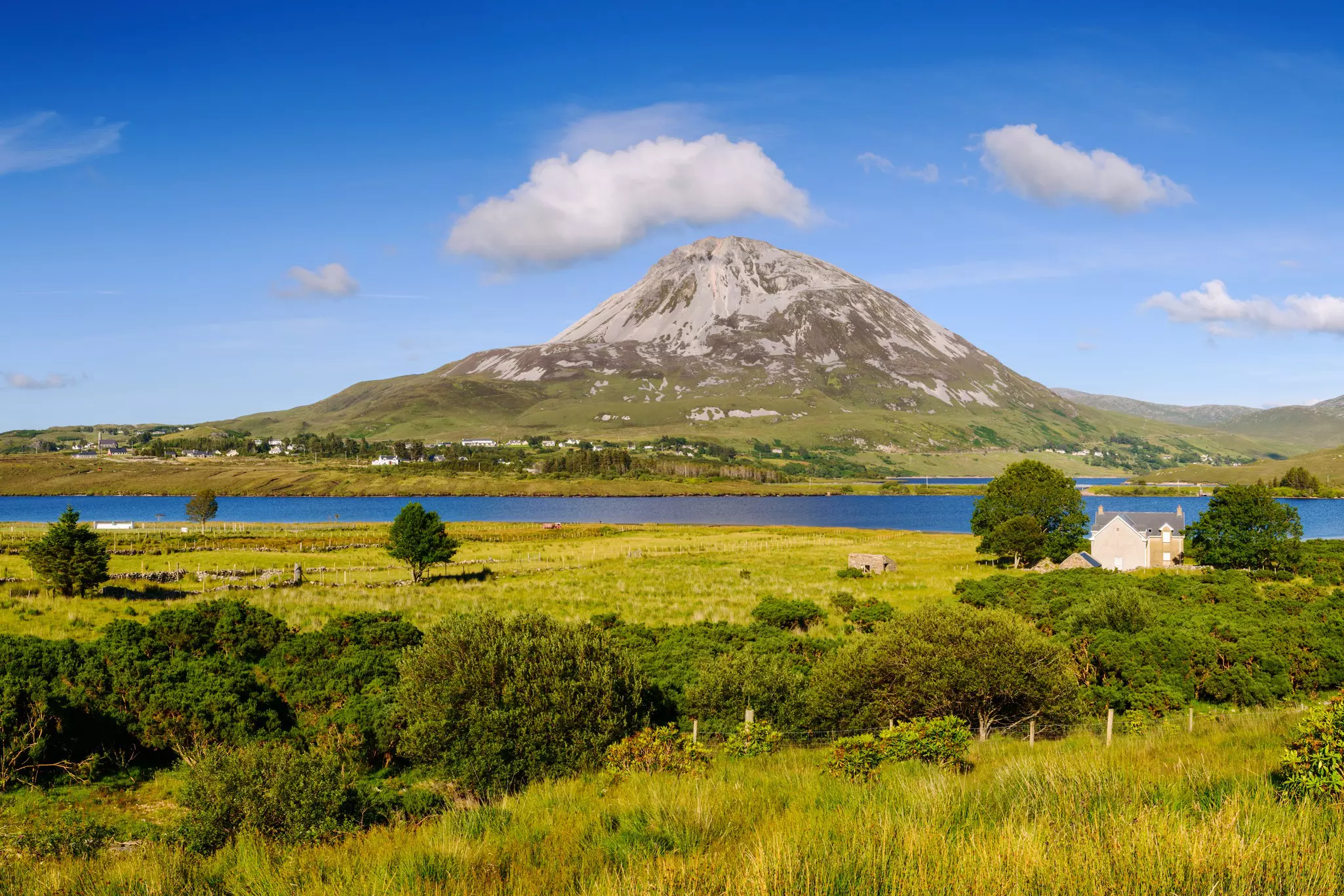 View of Mount Errigal on a sunny day. 
