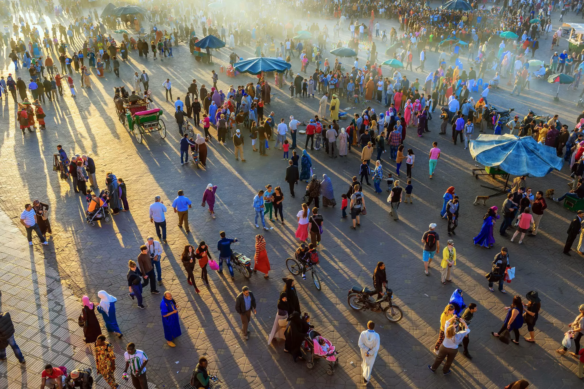 Evening on Djemaa El Fna square in Marrakesh, Morocco