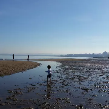 Portobello beach just after the tide has gone out