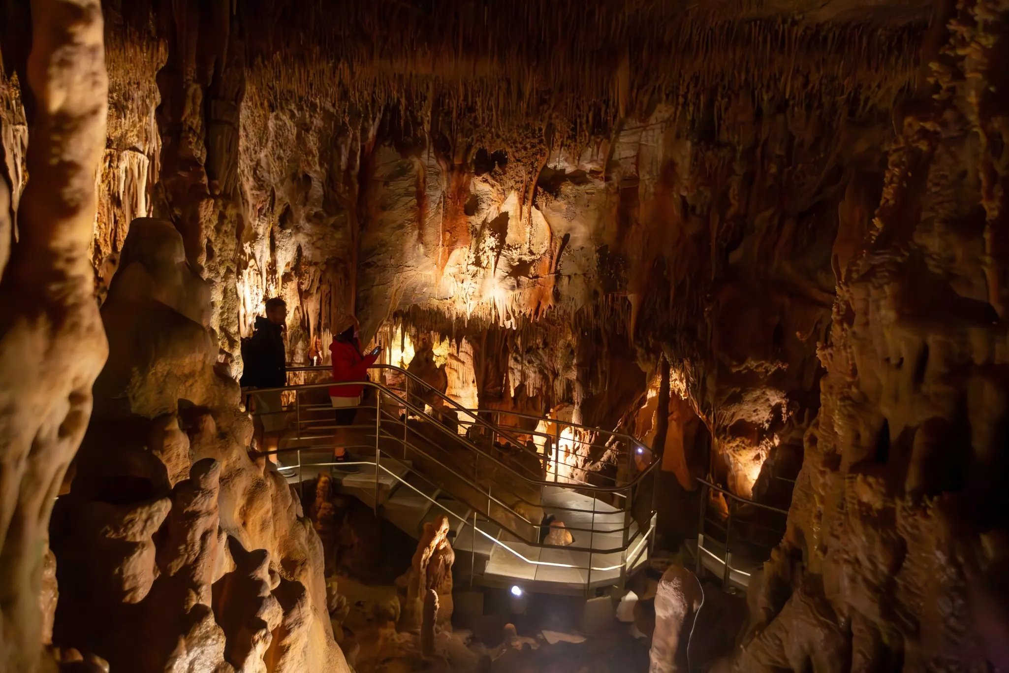 A stairway built inside a cave dwelling.