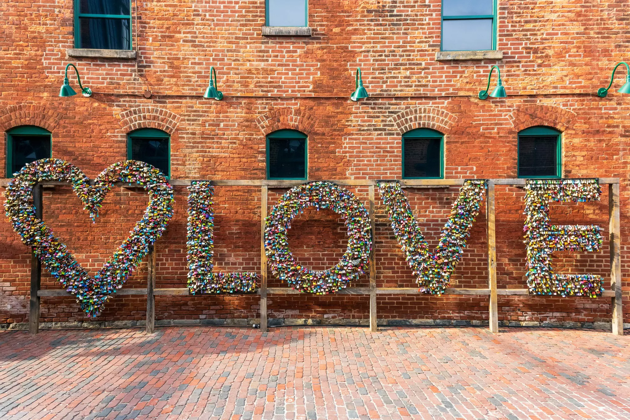 In Toronto's Distillery District, this 'LOVE' sculpture has been specially erected for love locks © Olga Eremeeva / Getty Images