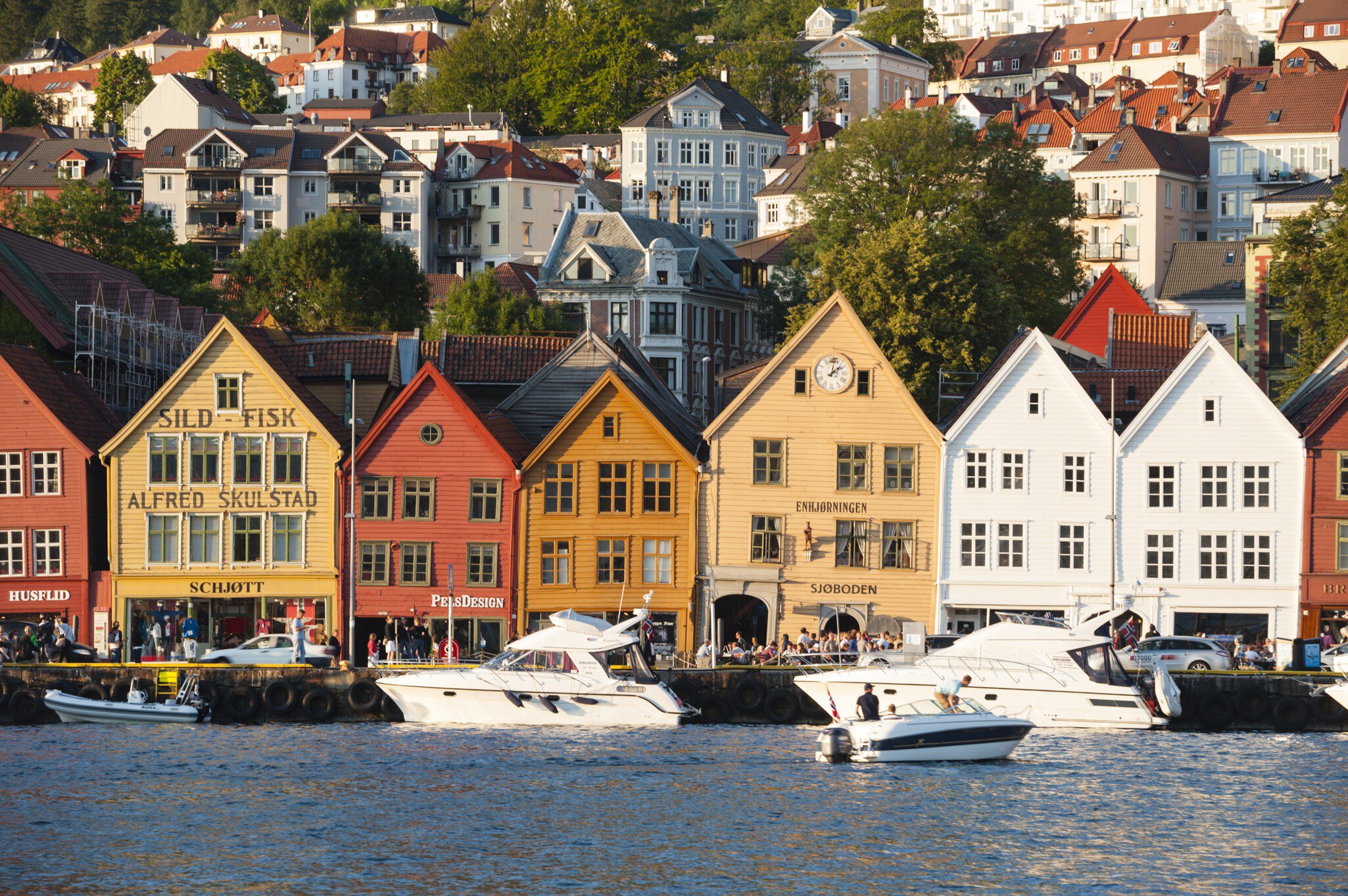 Waterside shops at Bryggen wharf.
