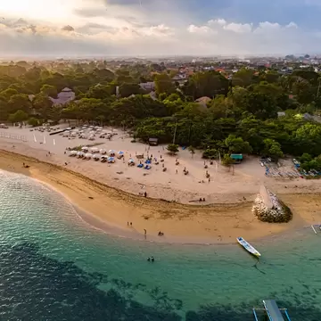 View of Sanur Beach in Denpasar, Bali, Indonesia, License Type: media, Download Time: 2025-03-31T19:11:29.000Z, User: Ppeterson948, Editorial: false, purchase_order: 65050 - Digital Destinations and Articles, job: Global Publishing WIP, client: Global Publishing WIP, other: Pia Peterson Haggarty // SS Comp Ingestion