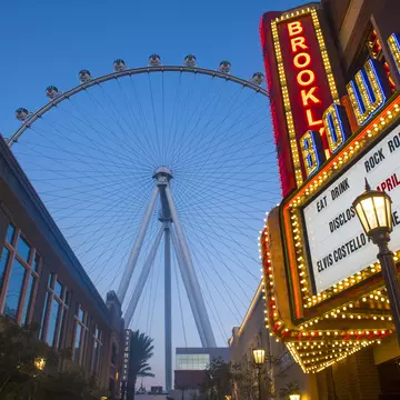 The Linq, a dining and shopping district and High Roller at the center of the Las Vegas Strip on March 15 2014 , The High Roller is the world's largest observation wheel