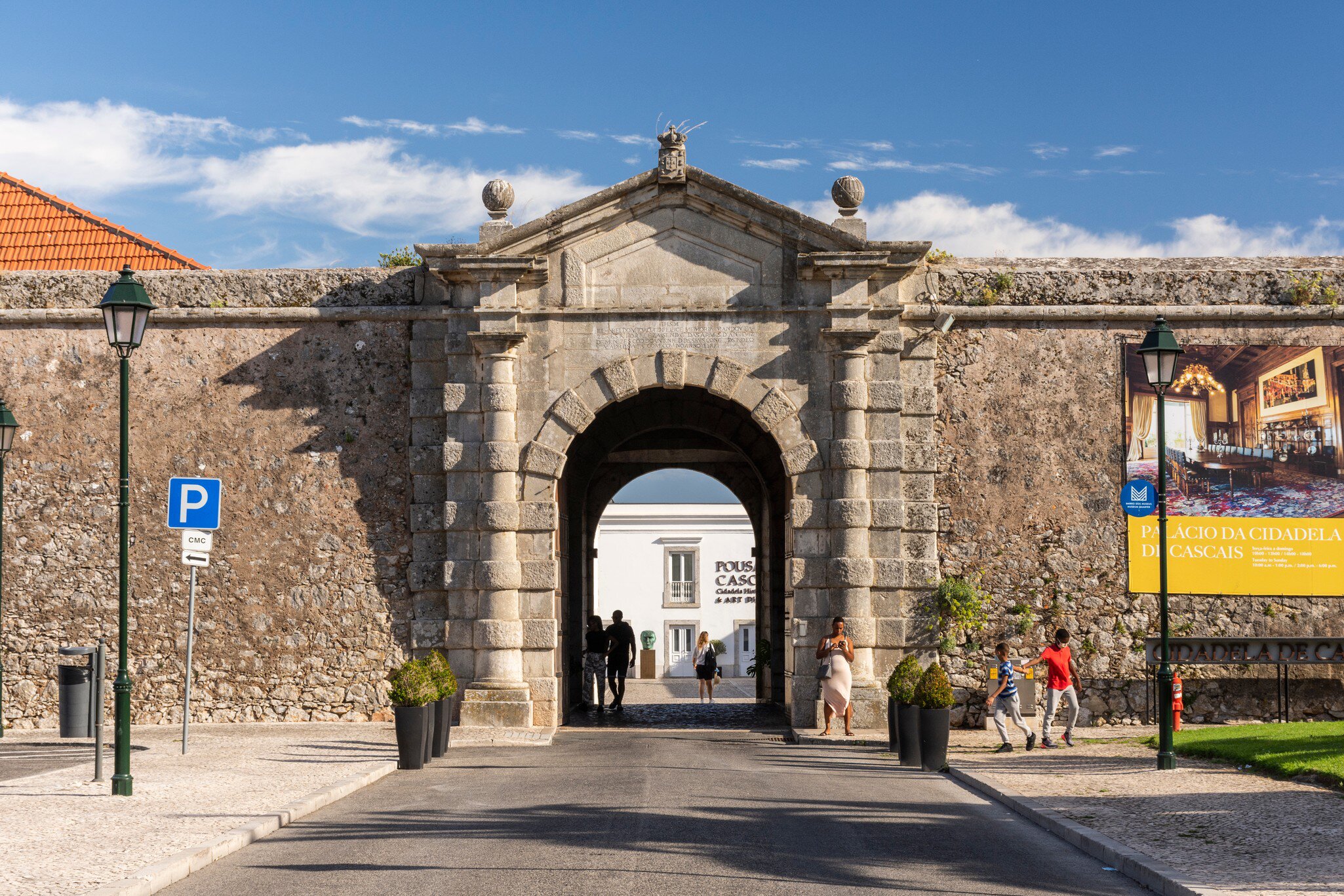 View of the entrance to the Cidadela de Cascais in Portugal.