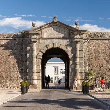 View of the entrance to the Cidadela de Cascais in Portugal.