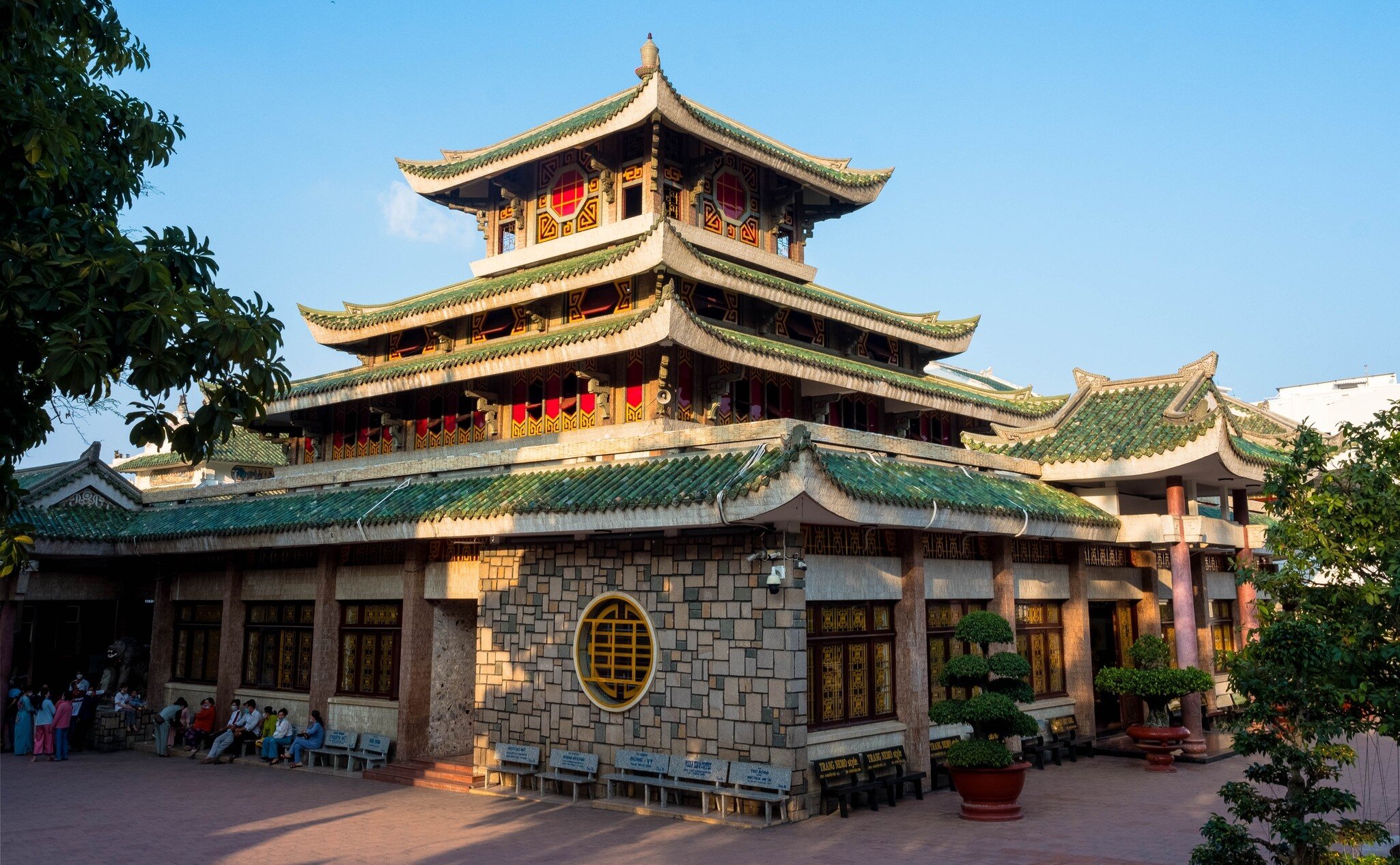 View of the Temple of Lady Xu in Chau Doc, Vietnam.