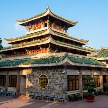 View of the Temple of Lady Xu in Chau Doc, Vietnam.