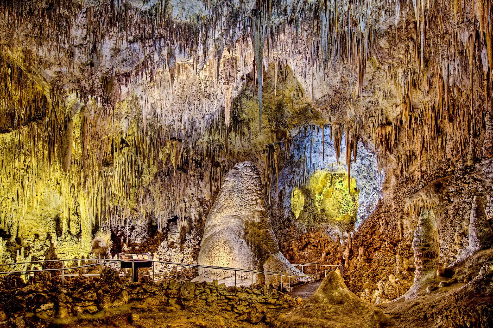 Inside the Crystal Spring Dome in Carlsbad Caverns National Park.
127554746
cave, geology, exploring, southwest, big room, stalagmites, stalactites, new mexico, subterranean, national park, southwestern usa, carlsbad caverns, crystal spring dome