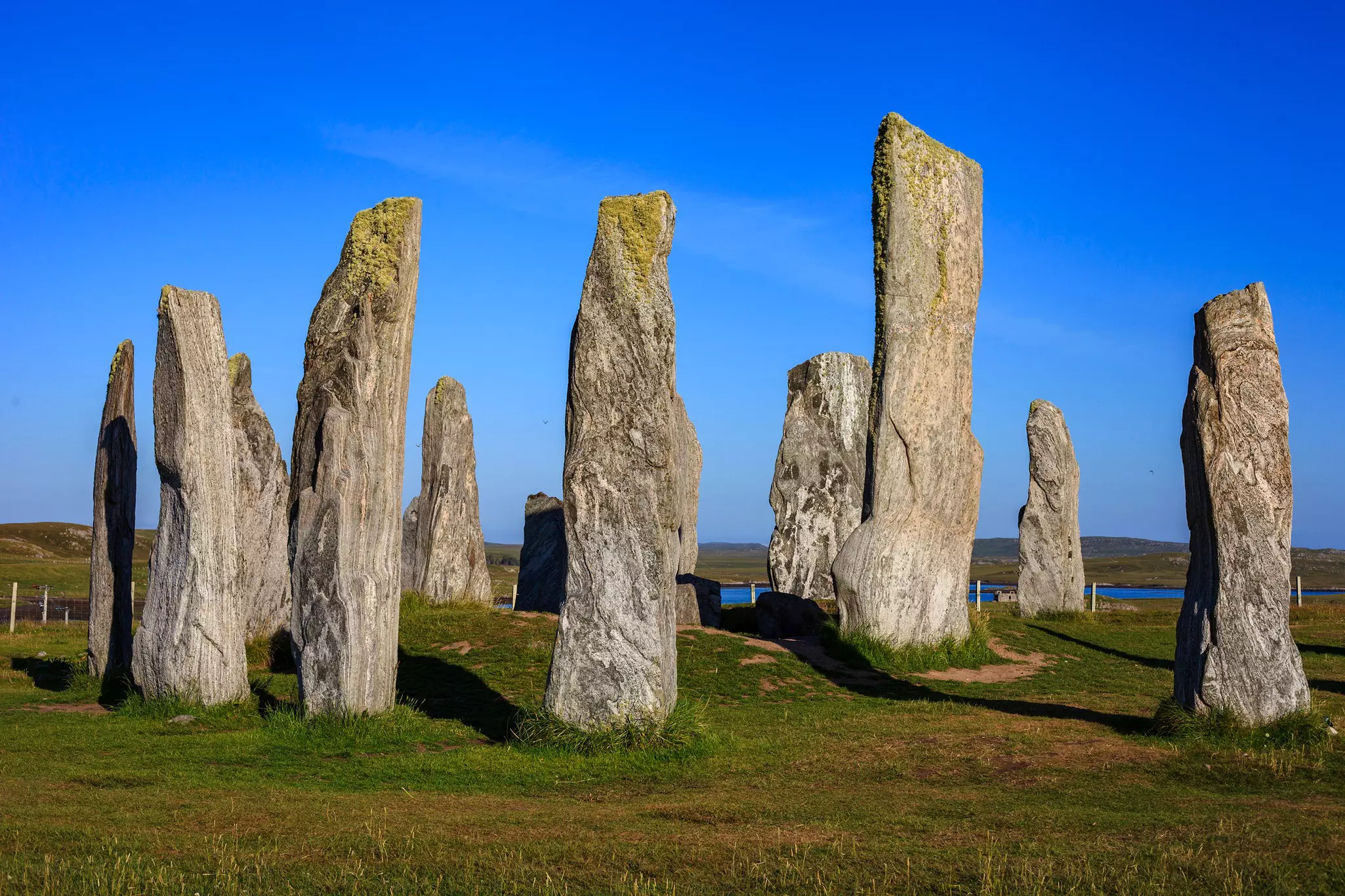 The Calanais (Callanish) stone circle on the Isle of Lewis, Outer Hebrides, Scotland.