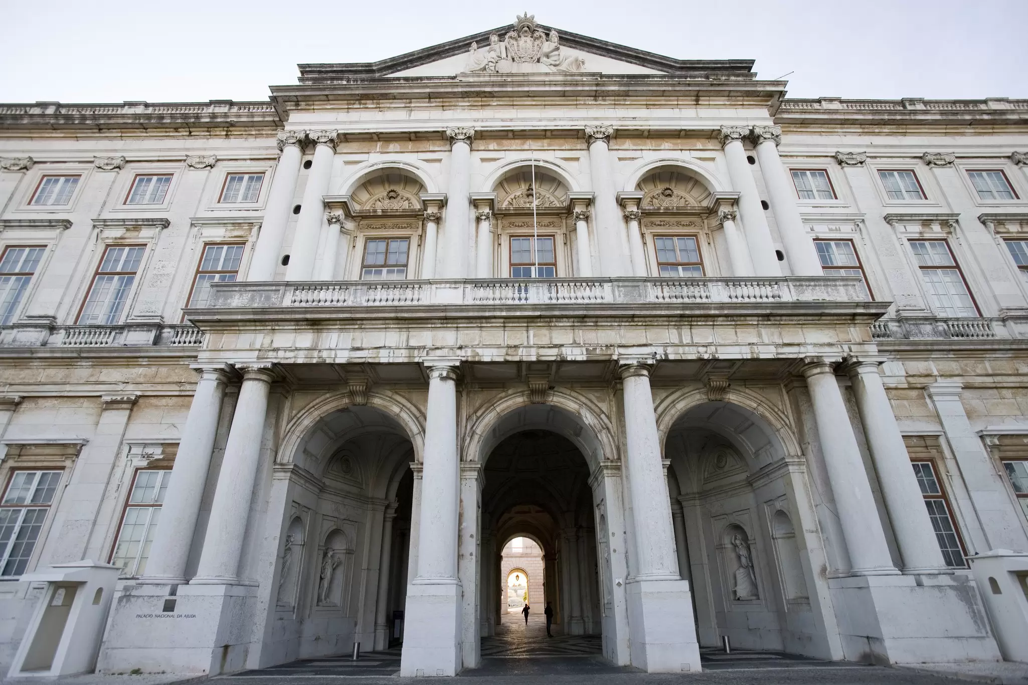 Exterior of the Palácio Nacional da Ajuda in Lisbon, Portugal.