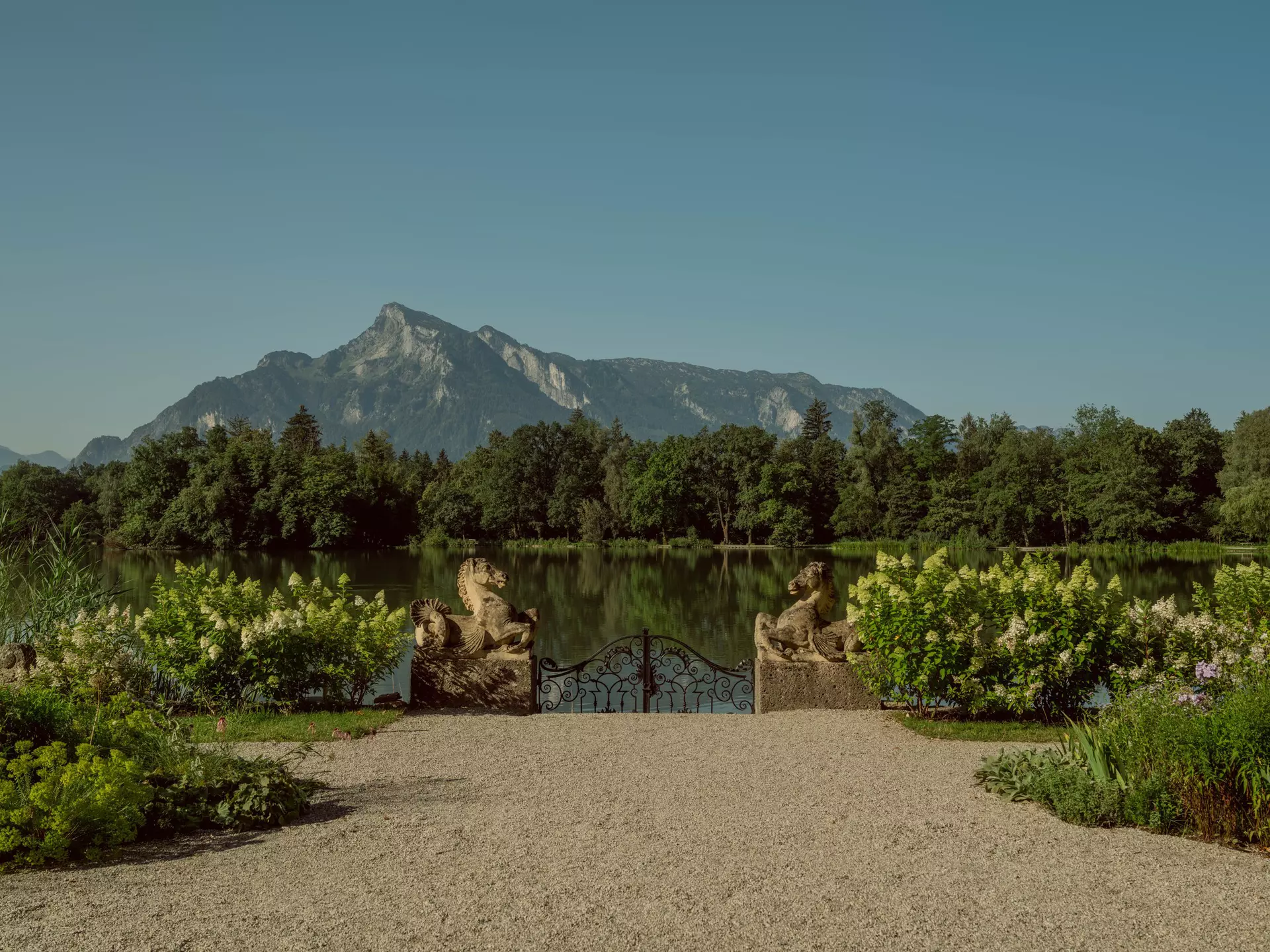 The Untersberg peak from Schloss Leopoldskron. Tourismus Salzburg GmbH/Patrick Langwallner