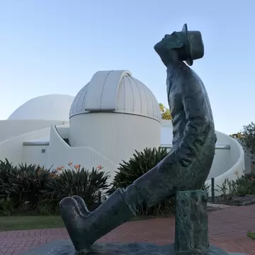 Statue of Konstantin Tsiolkovsky, Russian and Soviet rocket scientist who pioneered astronautics outside the Sir Thomas Brisbane Planetarium in Brisbane Queensland, Australia.  