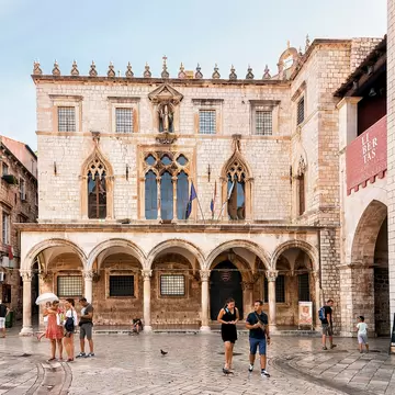 Dubrovnik, Croatia - August 20, 2016: People at Sponza Palace at Stradun Street in the Old city of Dubrovnik, Croatia., License Type: media, Download Time: 2026-02-23T21:44:42.000Z, User: LP_YKhanna, Editorial: true, purchase_order: 65050 - Digital Destinations and Articles, job: LP, client: App Content, other: Yuvraj Khanna