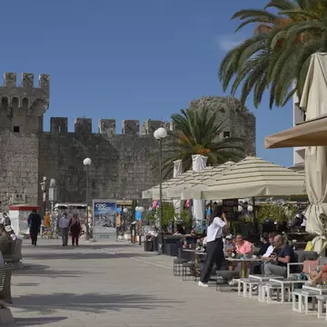Trogir, Croatia-September 16, 2024:Early fifteenth century Kula fortress of Kamerlengo Castle was built by the Venetians.  It was historically part of the defensive city walls that surrounded Trogir., License Type: media, Download Time: 2025-09-23T21:11:00.000Z, User: Norma.PrauseBrewer_LonelyPlanet, Editorial: true, purchase_order: 56530 - Guidebooks, job: Global Publishing WIP, client: Pocket Dubrovnik & The Dalmation Coast 3, other: Norma Brewer