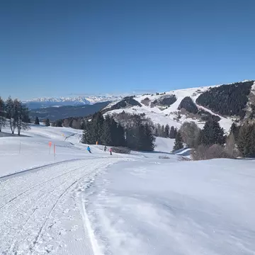 Skiers glide down the mountainside in Alpe de Siusi. Amy Lynch for Lonely Planet