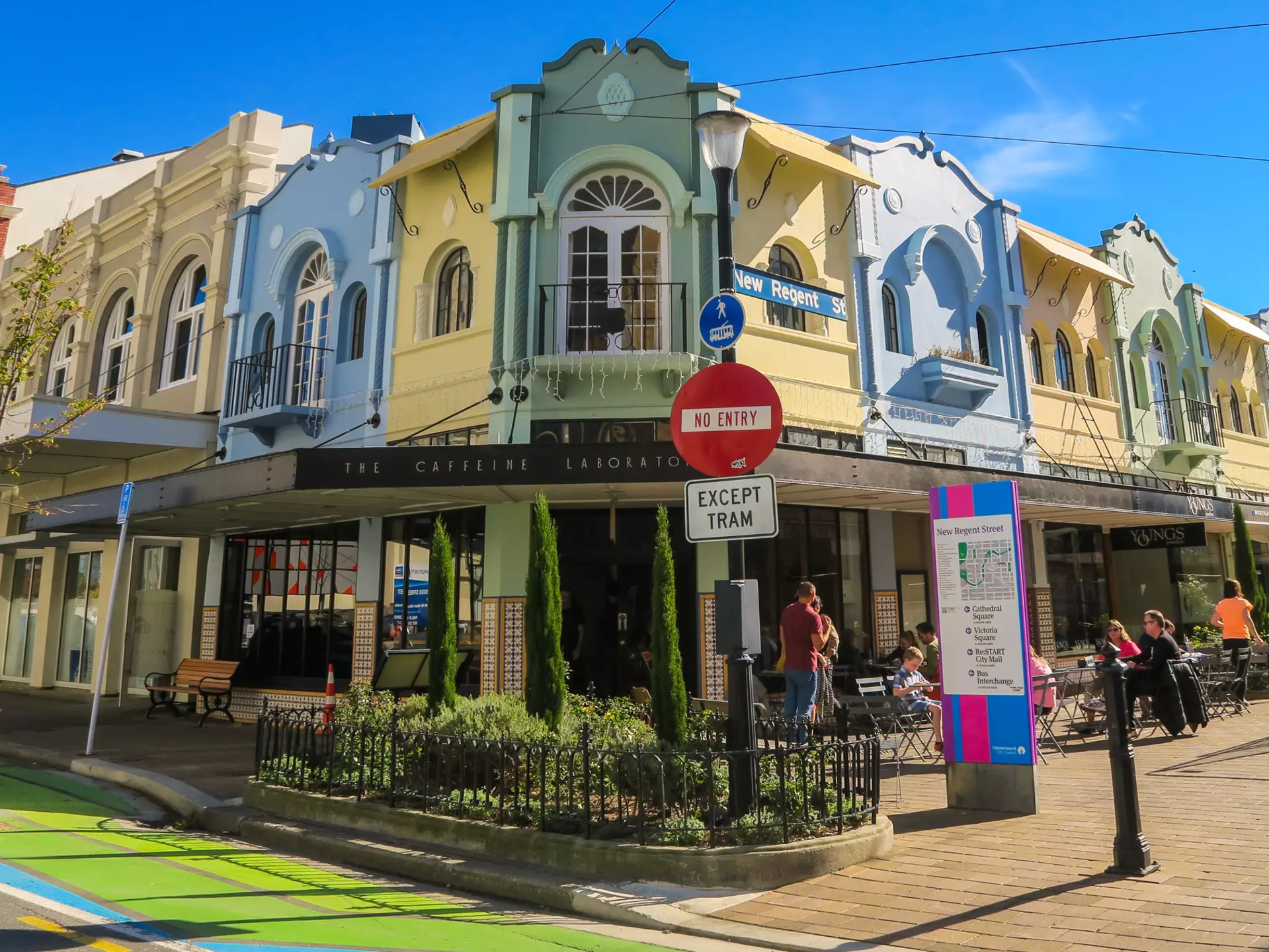 Leave time to wander the speciality stores along New Regent Street on this stroll through the historic centre of Christchurch. Liz Carlson for Lonely Planet