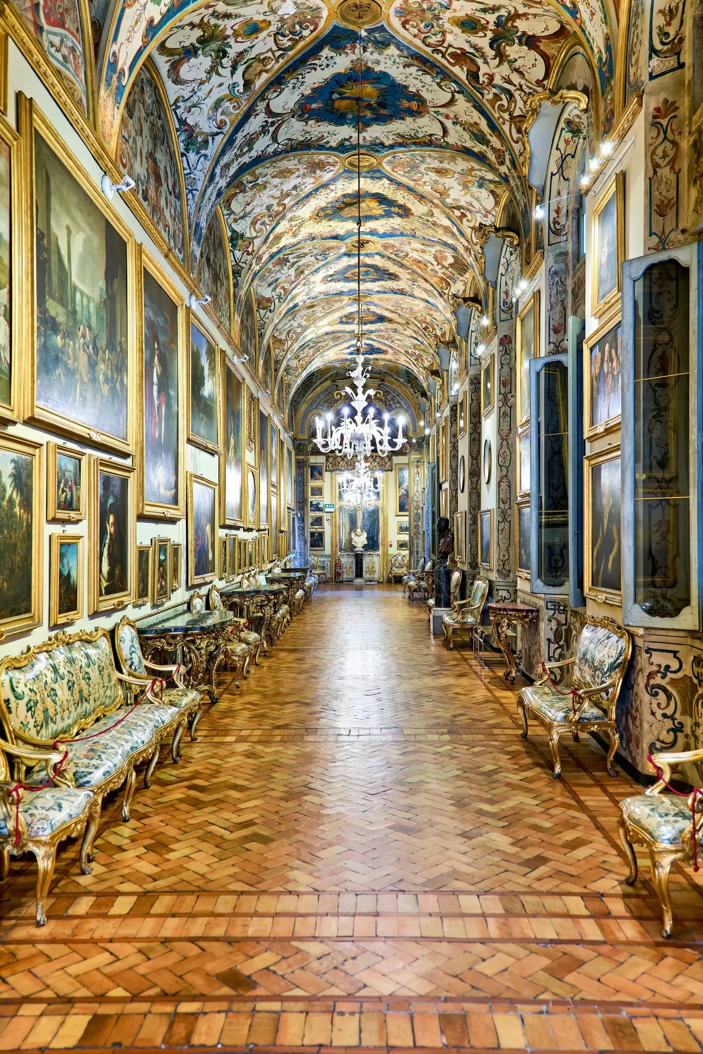 Interior of the Galleria Doria Pamphilj in Rome, Italy.