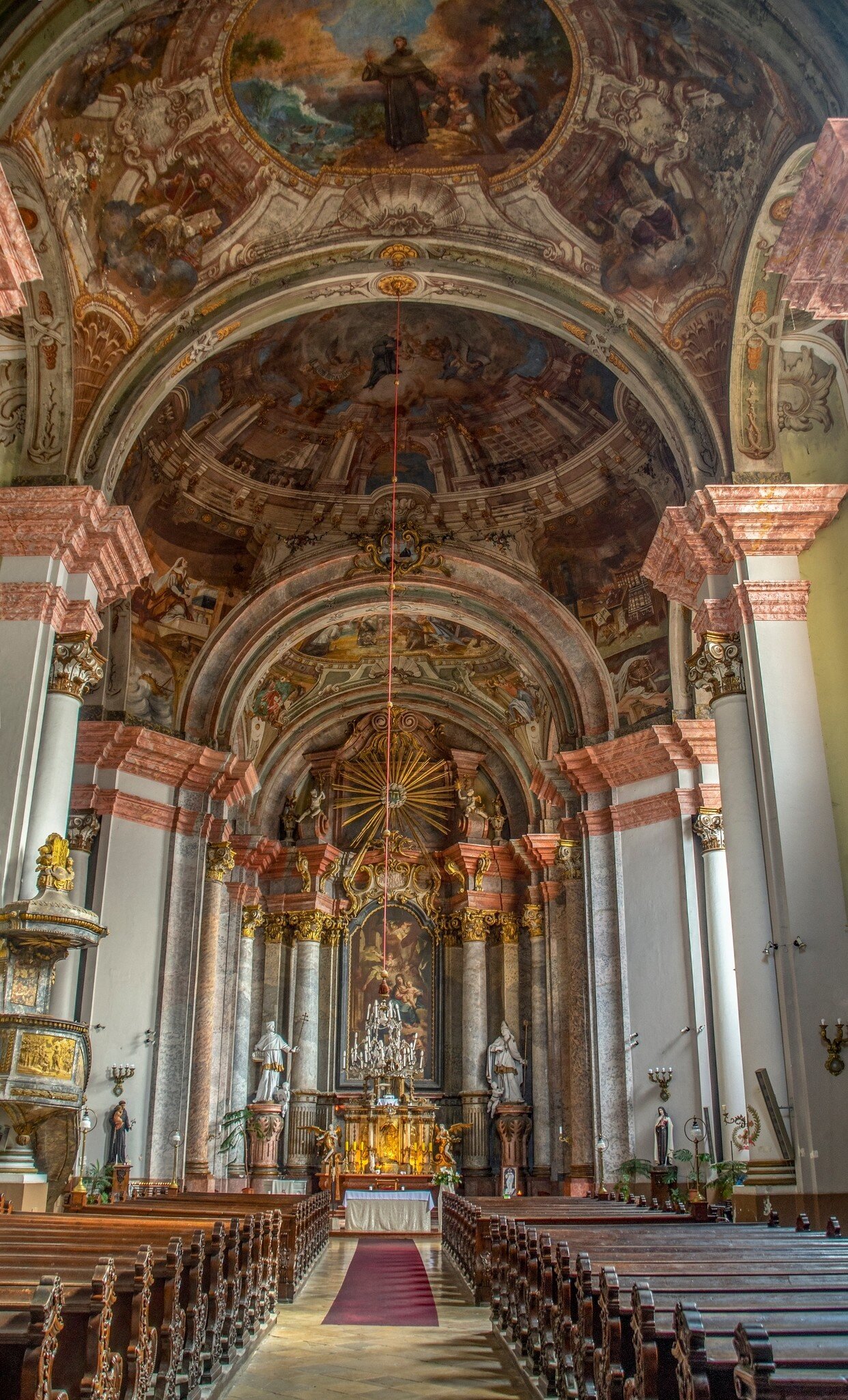 Eger, Hungary 30 AUGUST, 2022 Interior of Minorite Church also called St Anthony of Padua Church at Dobo Square, the second largest church in the city; Shutterstock ID 2310789445; your: Sloane Tucker; gl: 65050; netsuite: Online Editorial; full: POI