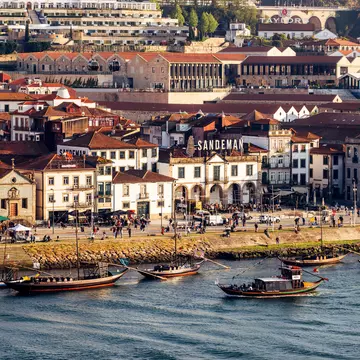Historic port lodges in Vila Nova de Gaia, Porto. Alexander Spatari/Getty Images