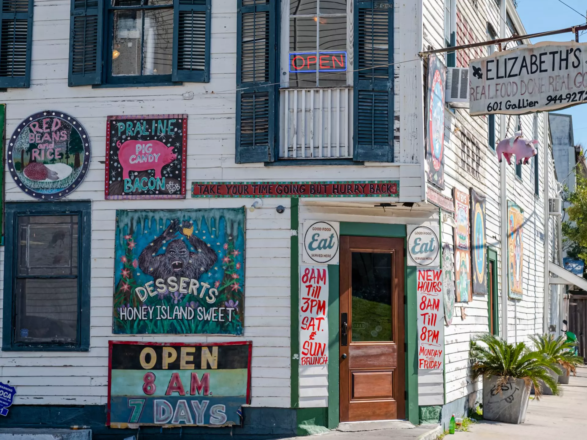 Elizabeth's Restaurant in the Bywater neighborhood of New Orleans, Louisiana.