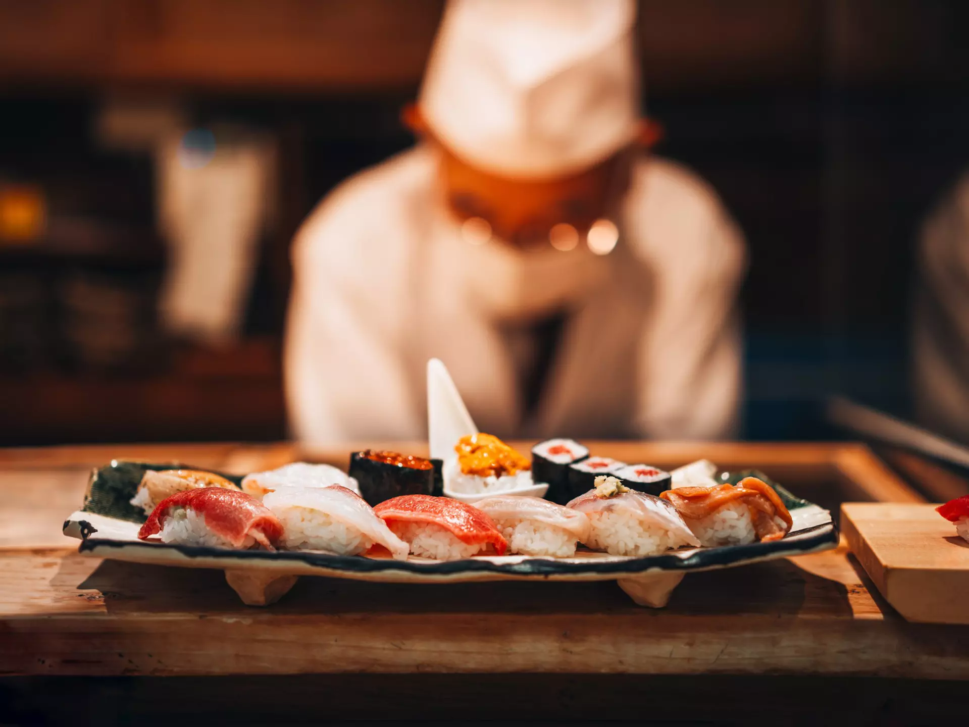 Sushi served "omakase" (chef's choice) at a restaurant in Osaka. Francesco Riccardo Iacomino/Getty Images