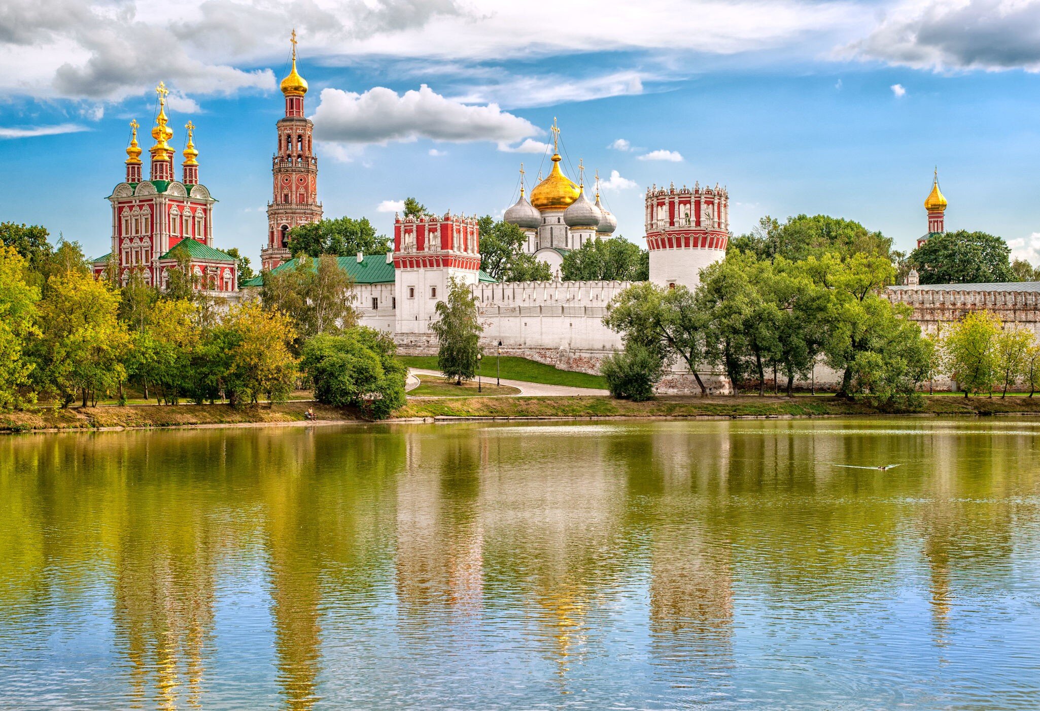 Russian orthodox churches in Novodevichy Convent monastery, Moscow, Russia, UNESCO world heritage site