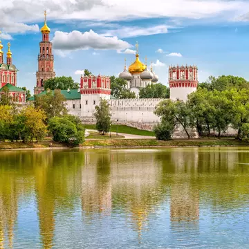 Russian orthodox churches in Novodevichy Convent monastery, Moscow, Russia, UNESCO world heritage site