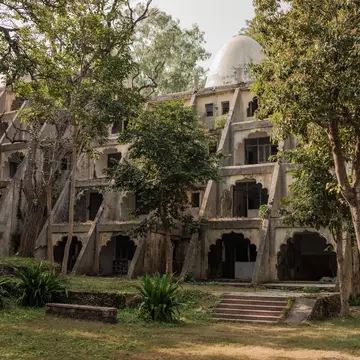 Beatles Ashram (Chaurasi Kutia) in Rishikesh, Northern India. Maharishi Mahesh Yogi Ashram. Meditation rooms. Iconic place where the Beatles stayed and learnt meditation; Shutterstock ID 2244431869; GL: 65050; netsuite: 65050; full: Poi; name: Len...