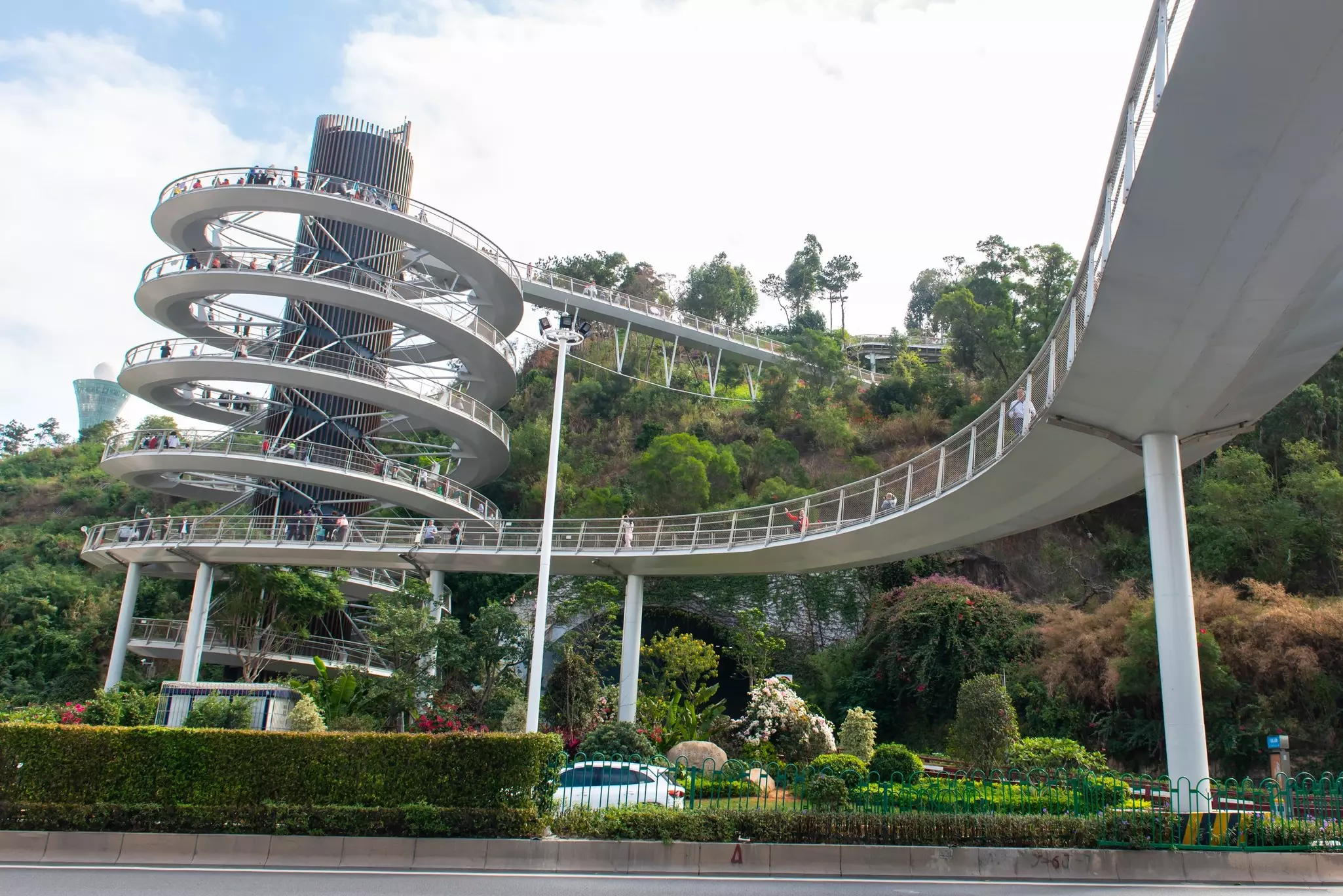 The spiral ramp at the start of the Xiamen Mountain-to-Sea Trail in China.