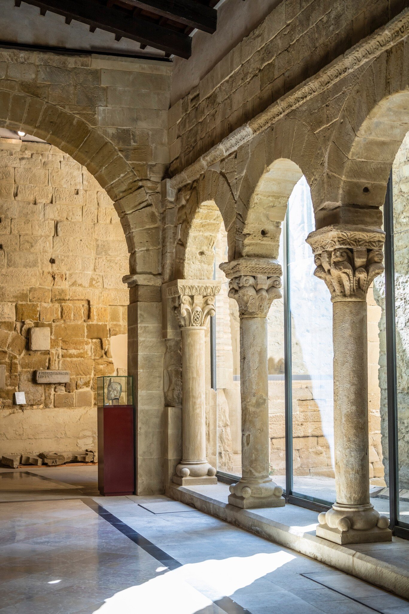 Cloister of the Huesca Diocesan Museum, Aragon, Spain.