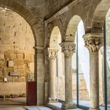 Cloister of the Huesca Diocesan Museum, Aragon, Spain.