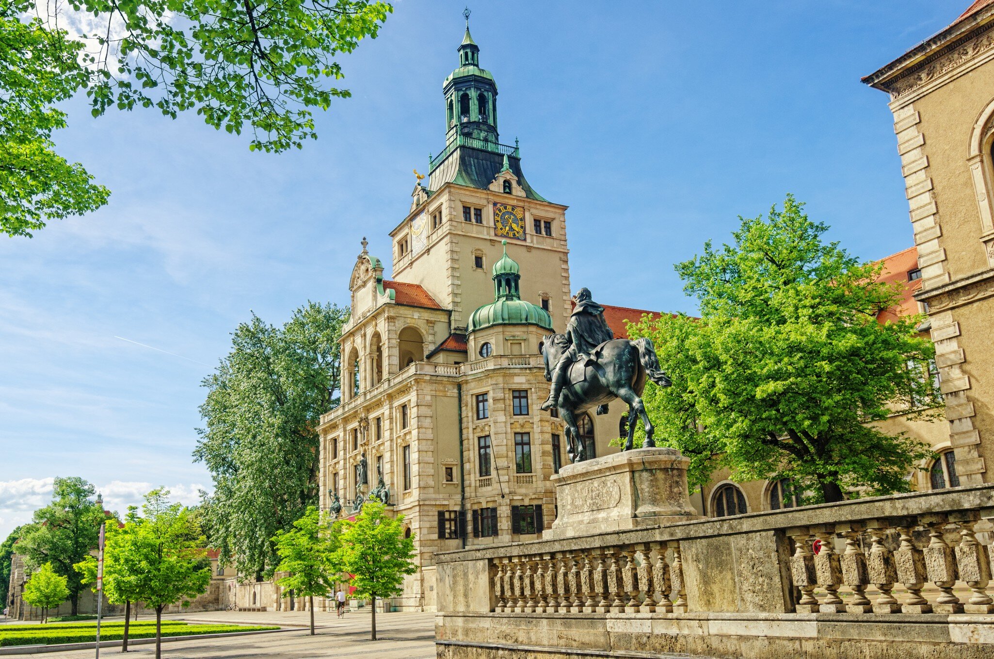 The Luitpold Prinzregent Statue stands outside the Bavarian National Museum, Munich, Germany.