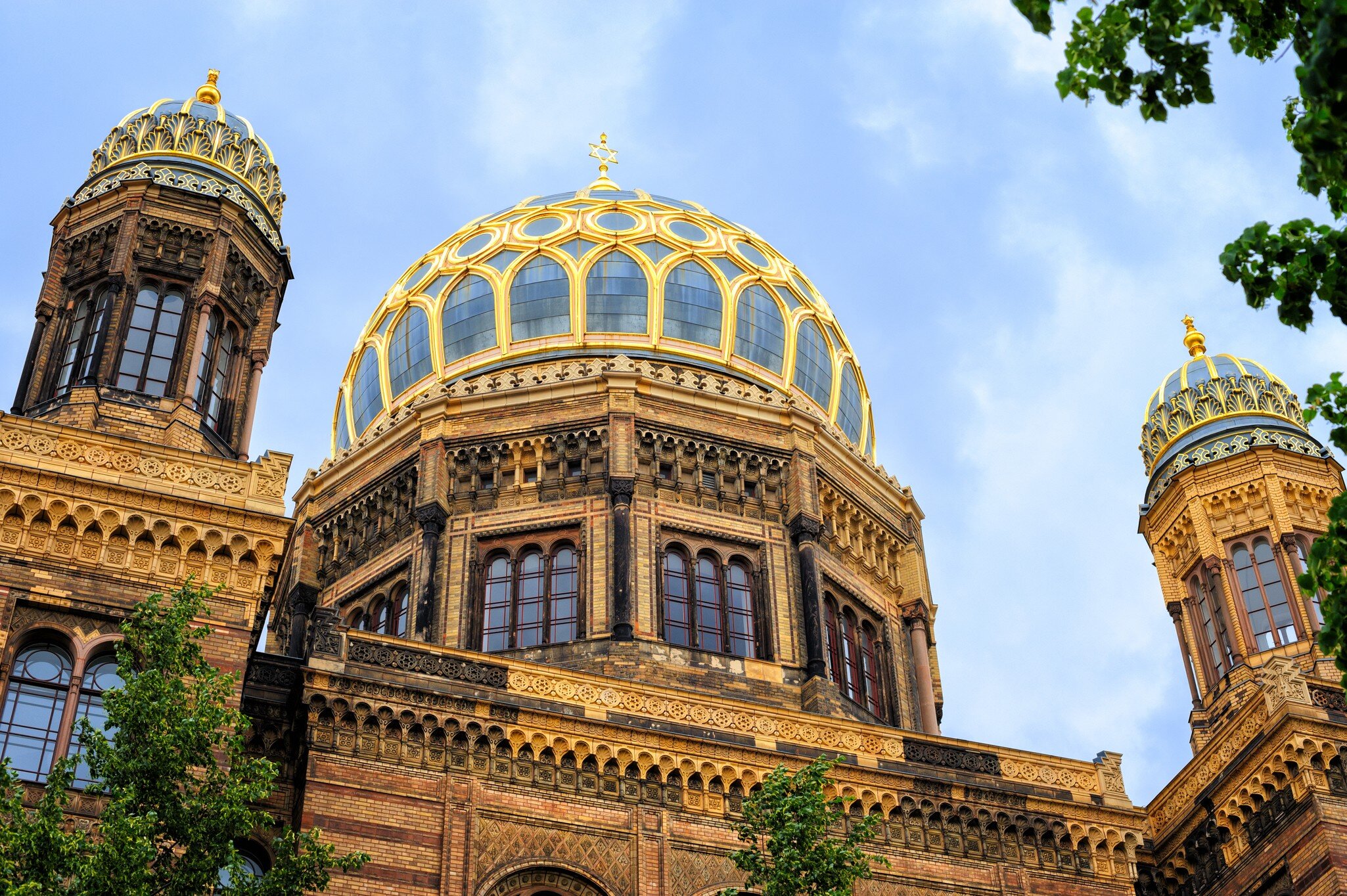 Facade of the Neue Synagogue, the main synagogue of Berlin, Germany.