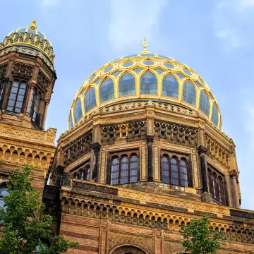 Facade of the Neue Synagogue, the main synagogue of Berlin, Germany.