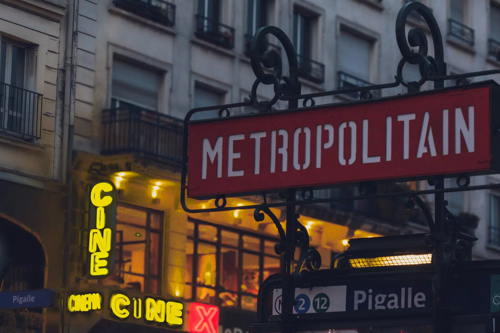 Pigalle night life, Paris, France. The Pigalle area crosses the 9th and 18th arrondissement.