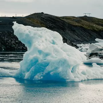 View of icebergs at Jökulsárlón lagoon in Iceland.