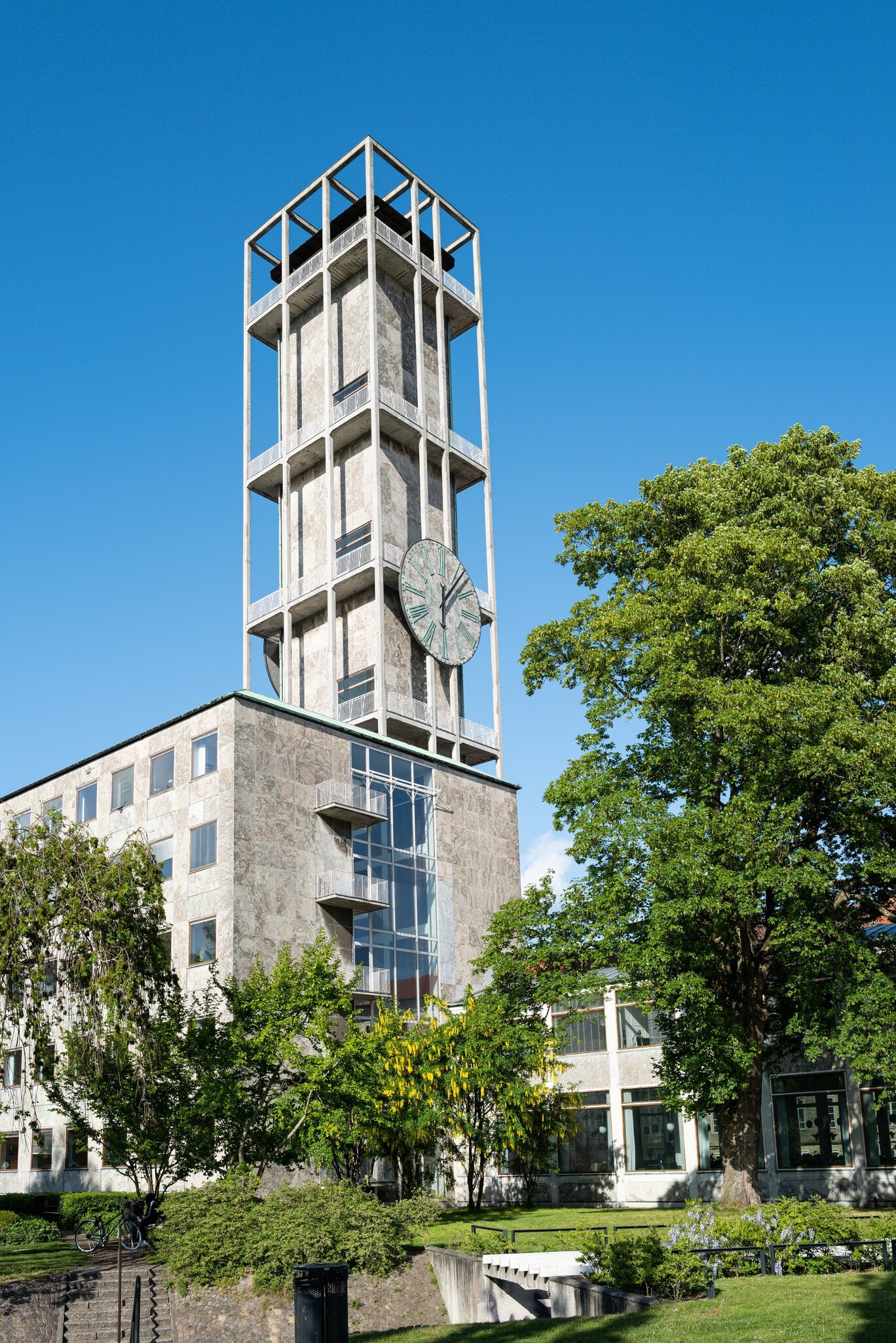 Aarhus, Denmark. Aarhus City Hall (Danish: Rådhus), designed by architects Arne Jacobsen and Erik Møller.