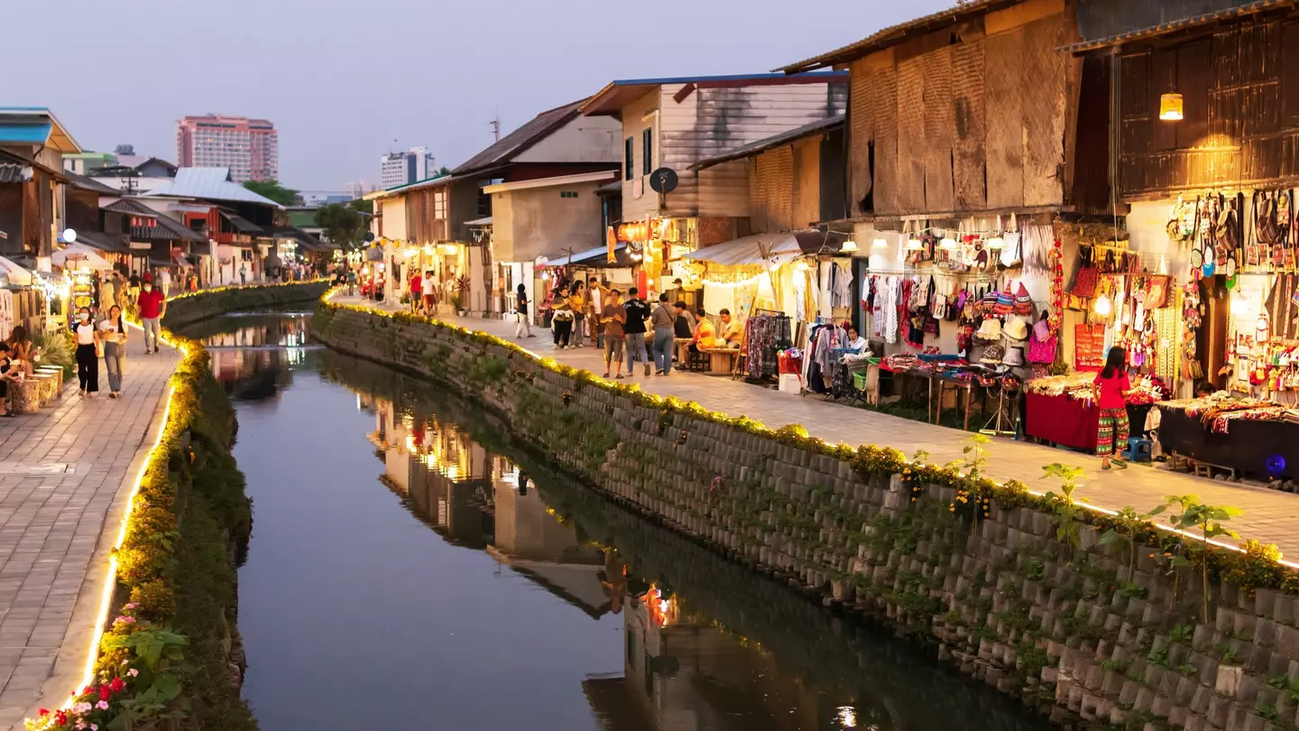 Khlong Mae Kha canal village, Chiang Mai, Thailand.