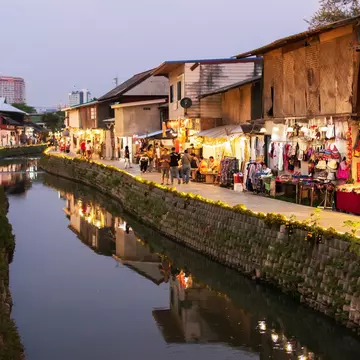Khlong Mae Kha canal village, Chiang Mai, Thailand.