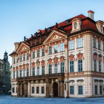 Exterior of Golz-Kinsky Palace, the National Gallery in Old Town Square in Prague, Czech Republic.