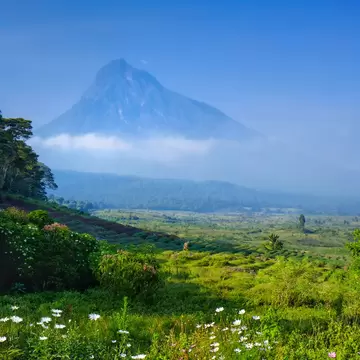 View of a volcano in the Virunga National Park in the Democratic Republic of Congo, Africa; Shutterstock ID 1011260602;