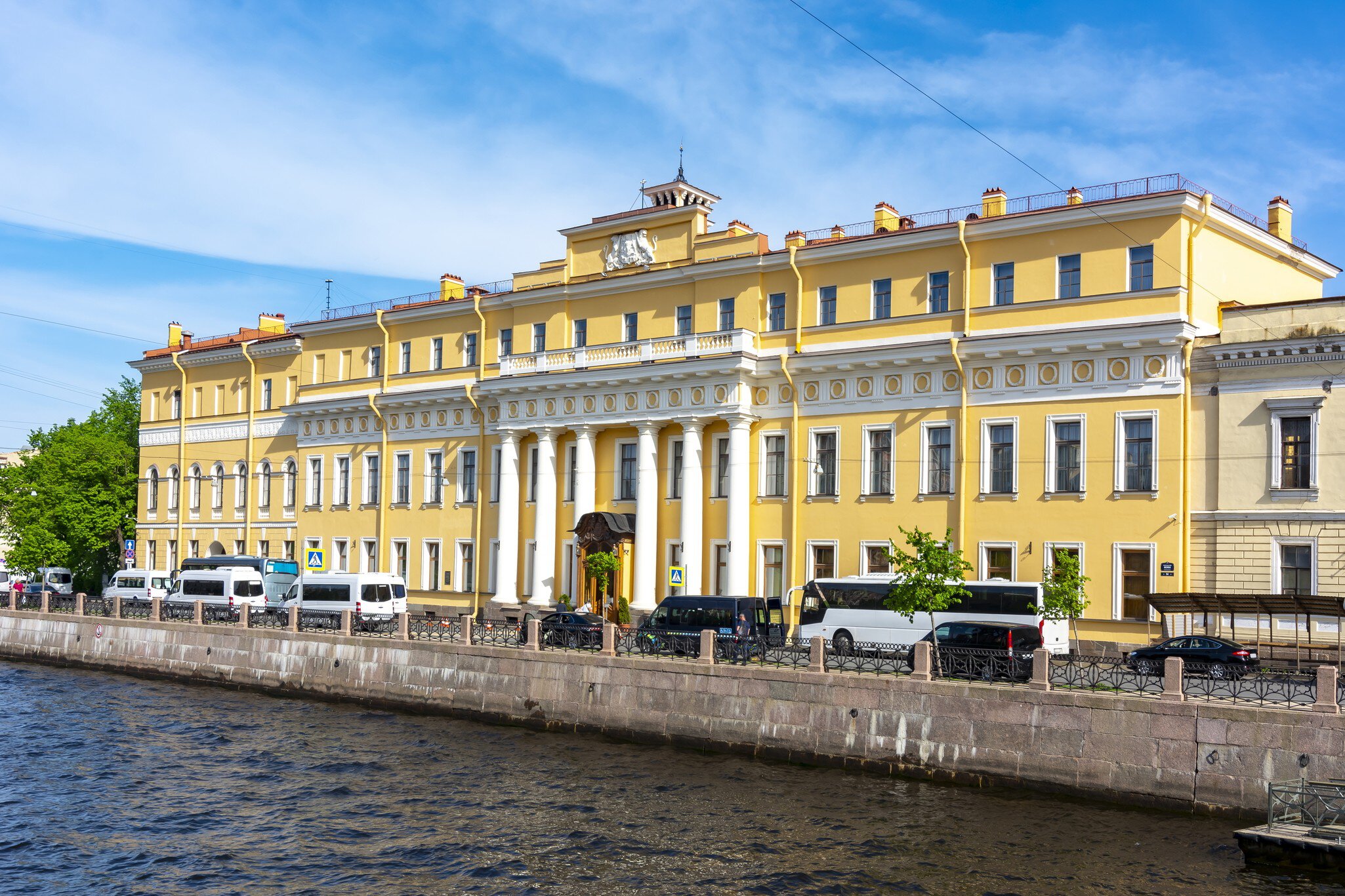 St. Petersburg, Russia - September 2019: Yusupov palace on Moika river,