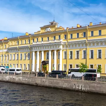 St. Petersburg, Russia - September 2019: Yusupov palace on Moika river,