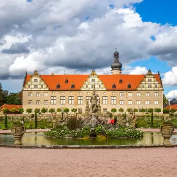 Facade of Garden Palace Weikersheim in Romantic Road, Germany.