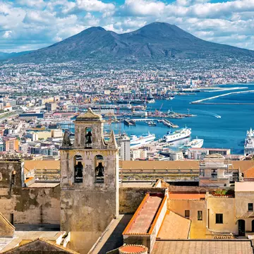 High-angle view of Naples, as seen from Castle Sant`Elmo.